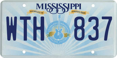MS license plate WTH837