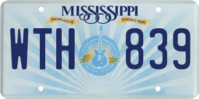 MS license plate WTH839