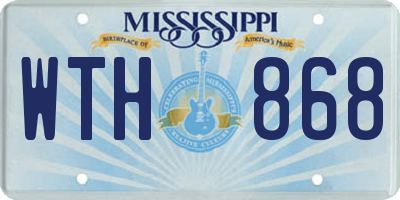 MS license plate WTH868