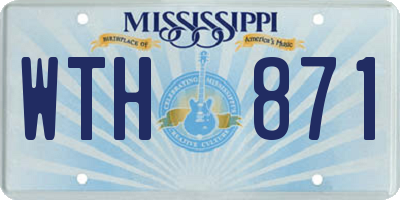 MS license plate WTH871