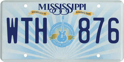 MS license plate WTH876