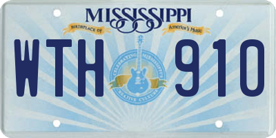 MS license plate WTH910