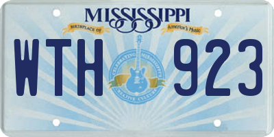 MS license plate WTH923