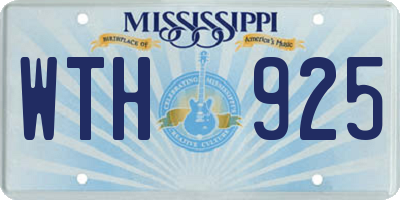 MS license plate WTH925