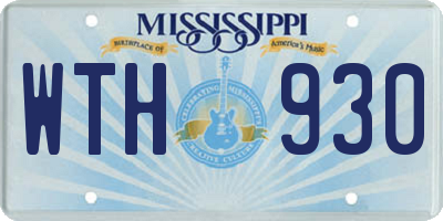 MS license plate WTH930