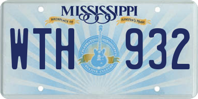 MS license plate WTH932