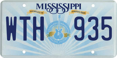 MS license plate WTH935