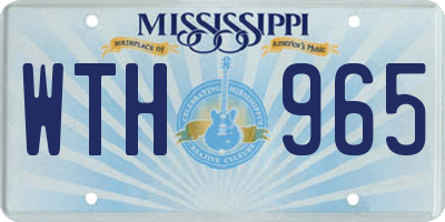MS license plate WTH965