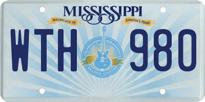 MS license plate WTH980