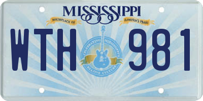 MS license plate WTH981