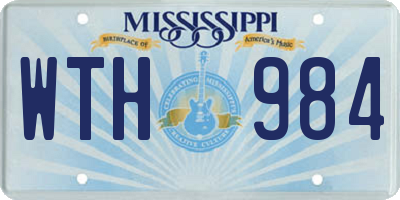 MS license plate WTH984