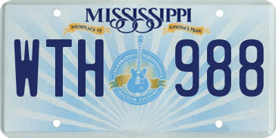 MS license plate WTH988