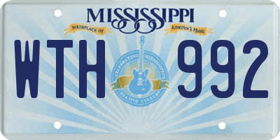 MS license plate WTH992