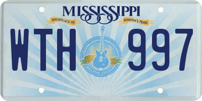 MS license plate WTH997