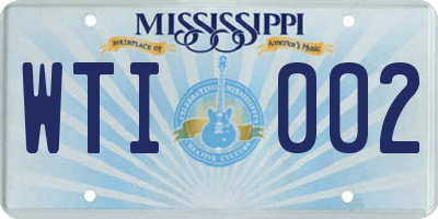 MS license plate WTI002