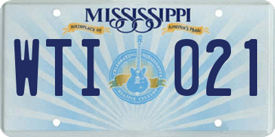 MS license plate WTI021