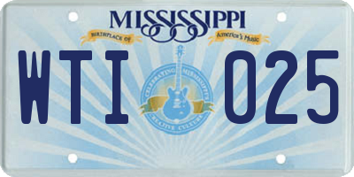MS license plate WTI025