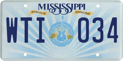 MS license plate WTI034