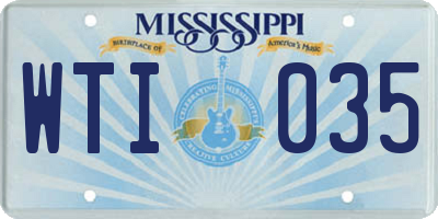 MS license plate WTI035