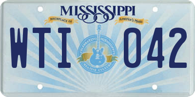 MS license plate WTI042