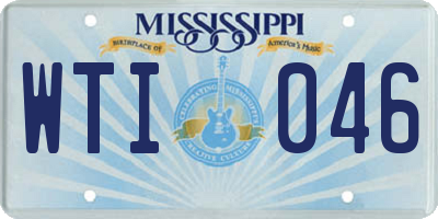 MS license plate WTI046
