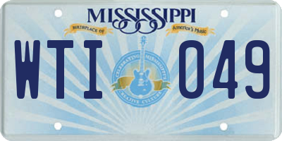 MS license plate WTI049