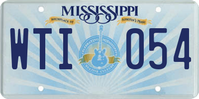 MS license plate WTI054