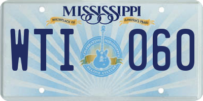 MS license plate WTI060