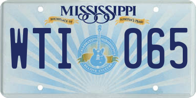 MS license plate WTI065