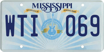 MS license plate WTI069