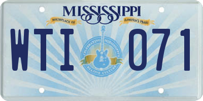 MS license plate WTI071
