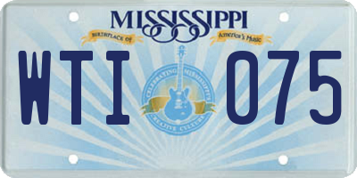 MS license plate WTI075