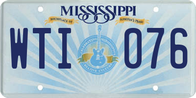 MS license plate WTI076