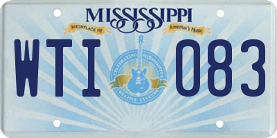 MS license plate WTI083