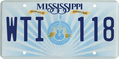 MS license plate WTI118