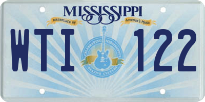 MS license plate WTI122