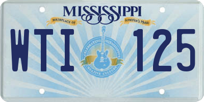 MS license plate WTI125