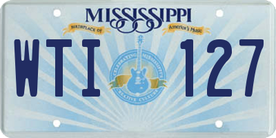 MS license plate WTI127