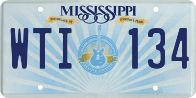MS license plate WTI134