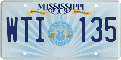 MS license plate WTI135