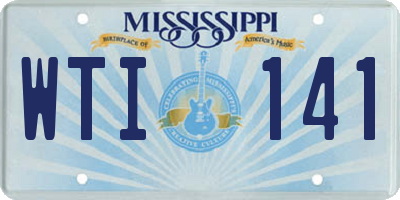MS license plate WTI141
