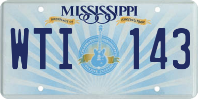 MS license plate WTI143