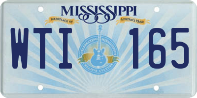 MS license plate WTI165