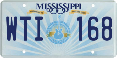 MS license plate WTI168