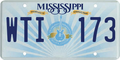MS license plate WTI173