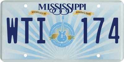 MS license plate WTI174