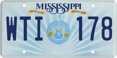 MS license plate WTI178