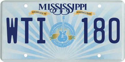 MS license plate WTI180