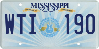 MS license plate WTI190