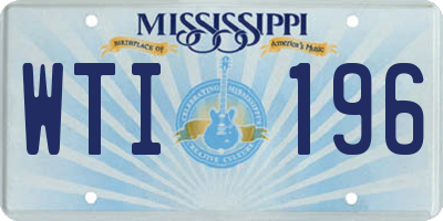 MS license plate WTI196